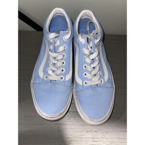 Authentic Vans Baby Blue Glitter Old Skool Sneakers Women's Size 6 Skate Emo